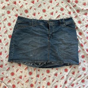 Denim miniskirt with shorts